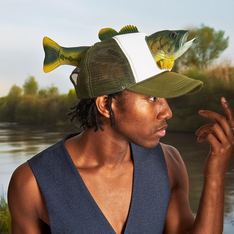 Coddies Bass Fish Hat - Hilarious Novelty Bass Fishing Hat, Perfect Gag Fishing Gift for Anglers, Dads & Fish Enthusiasts - Image 5